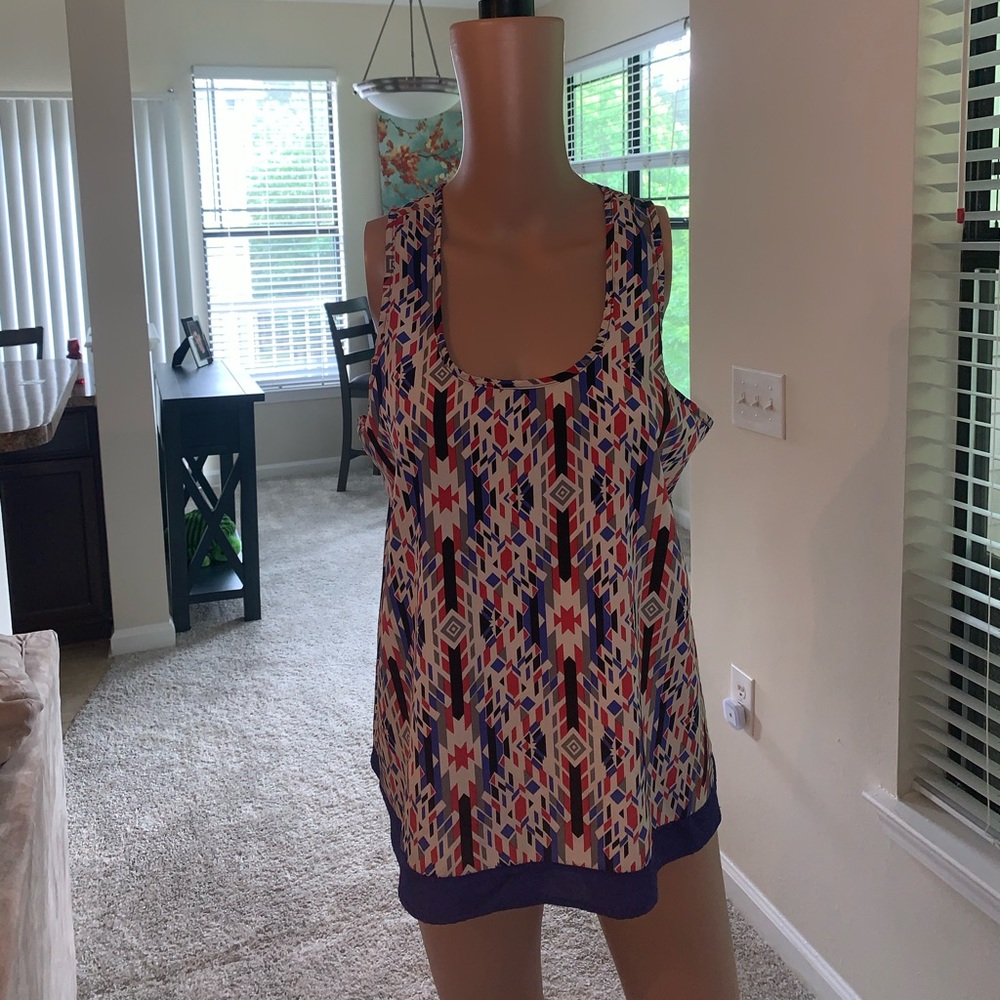Miami Cream, Red, & Blue tank top size M - Picture 1 of 9